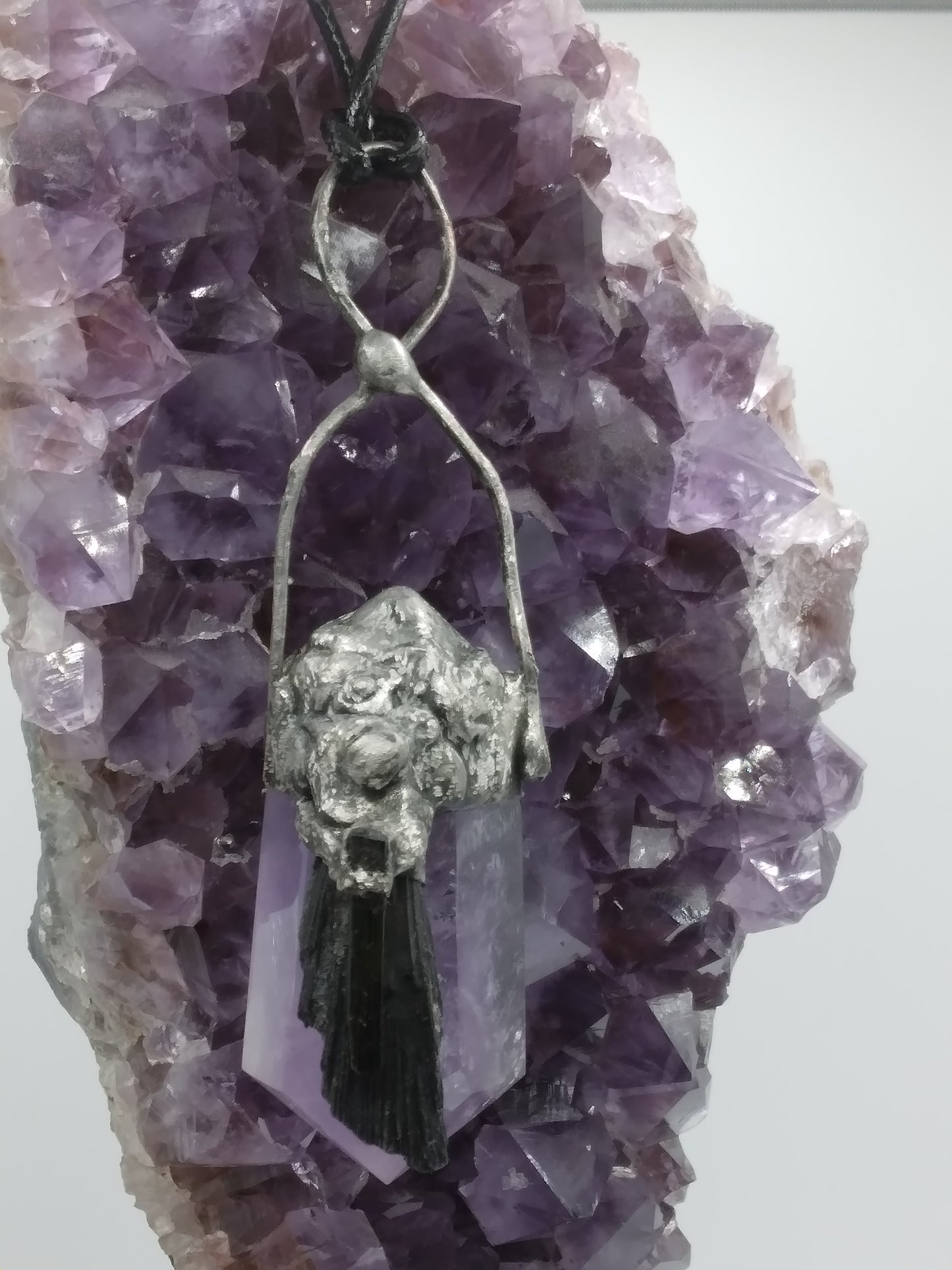 Amethyst, Kyanite, Tourmaline pendant necklace