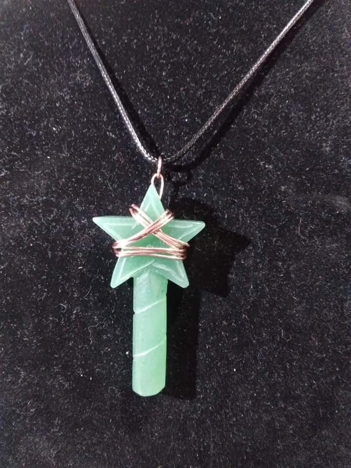Green Aventurine wand shaped wire wrapped