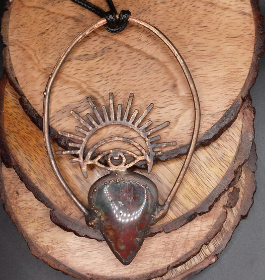 Bloodstone gemstone pendant necklace