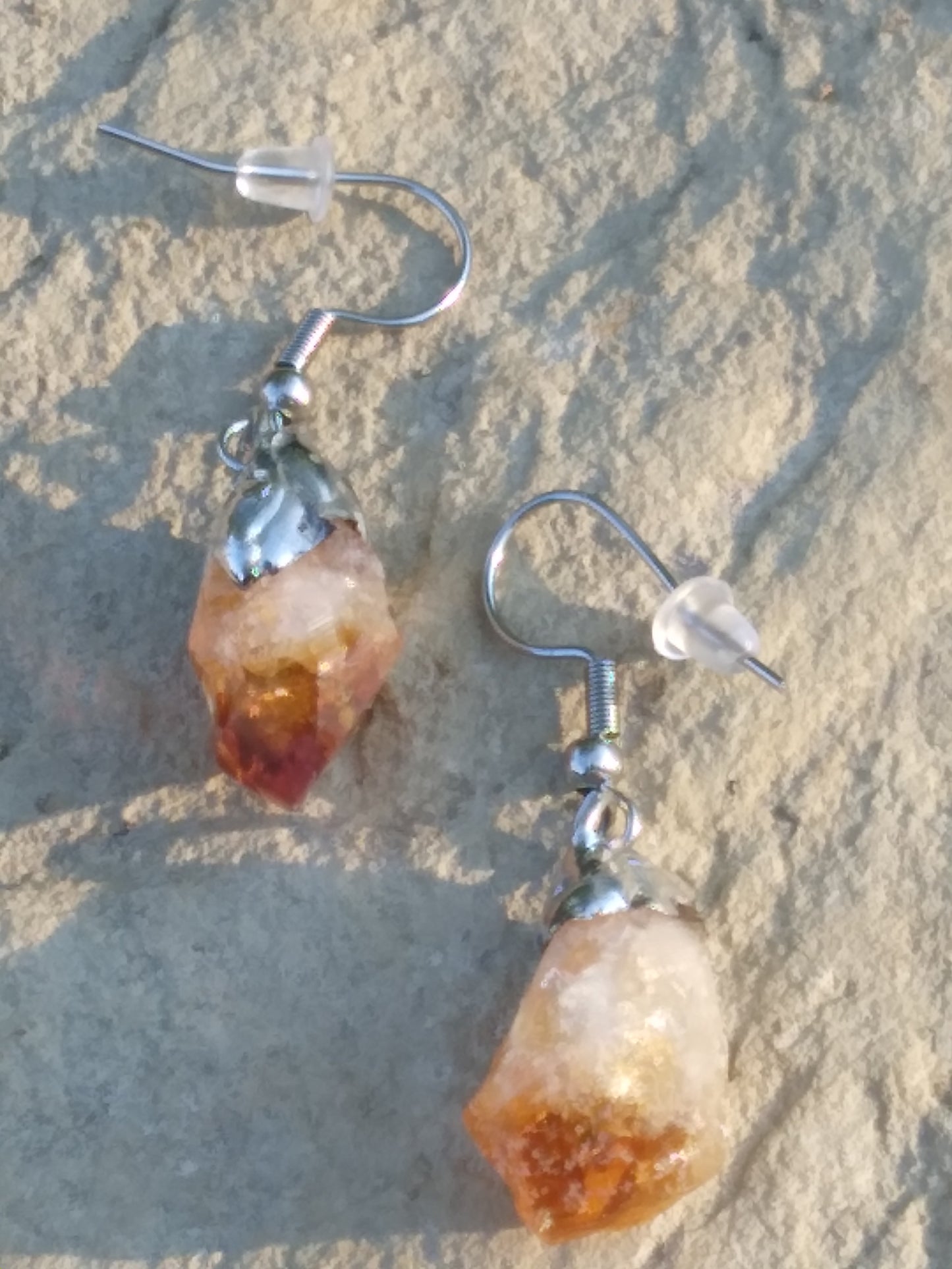 Citrine earrings raw citrine