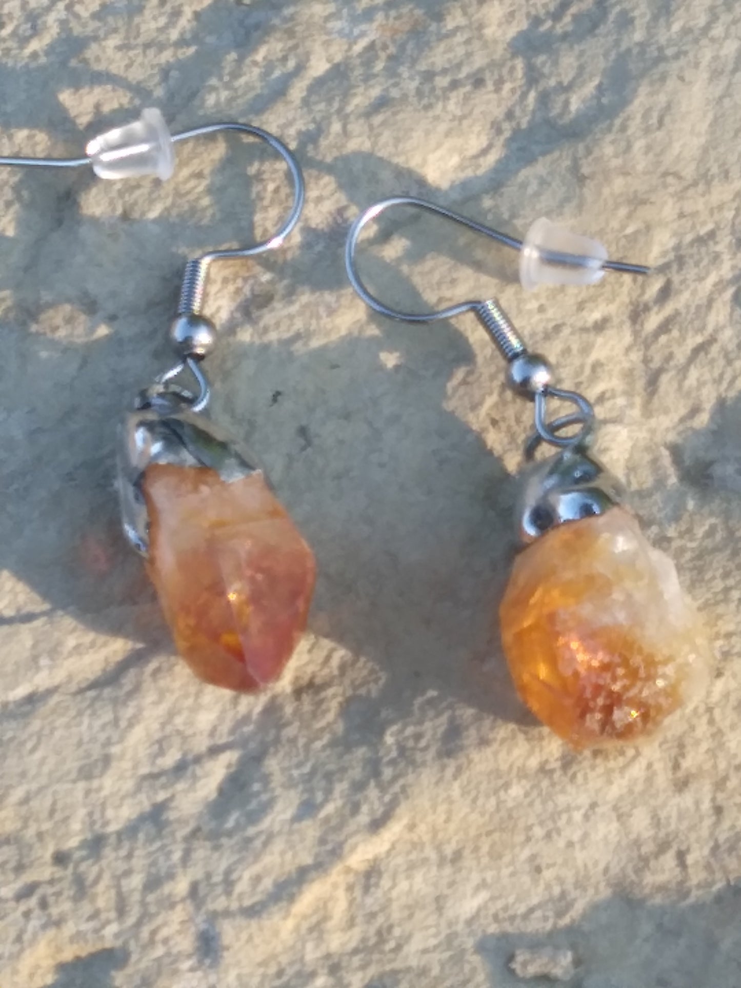 Citrine earrings raw citrine