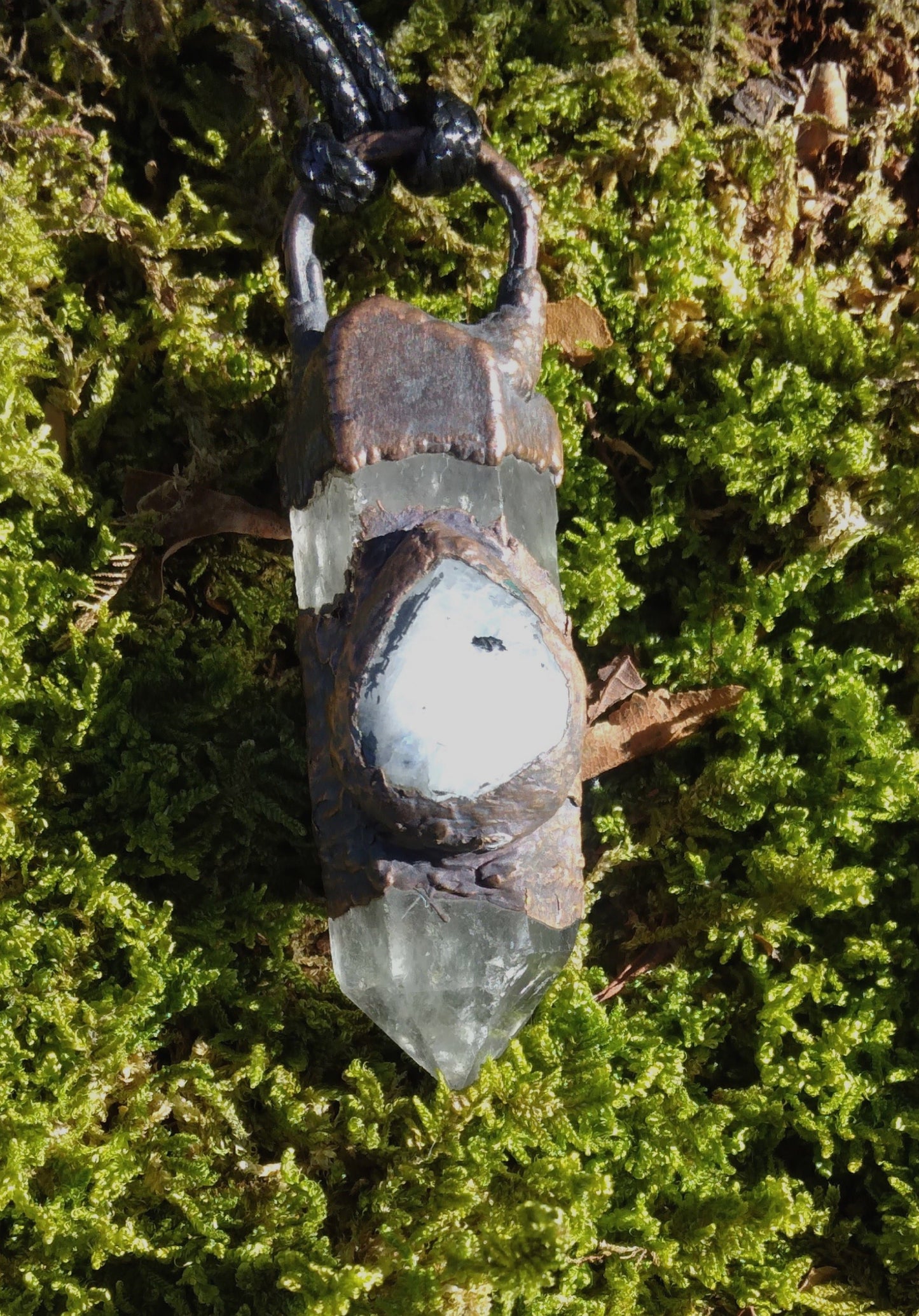 Crystal Quartz and Rainbow Moonstone necklace