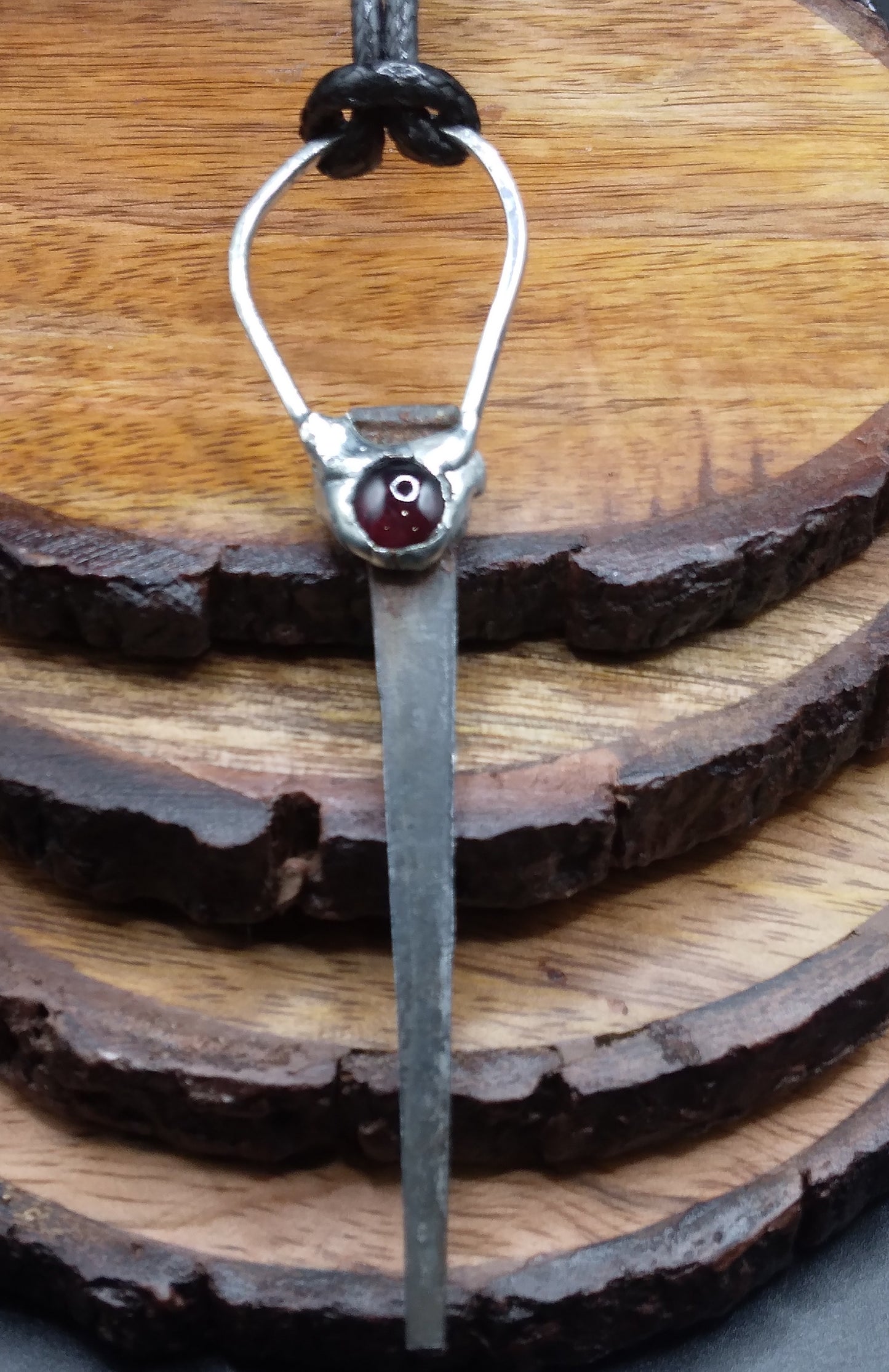 Coffin Nail and Garnet necklace