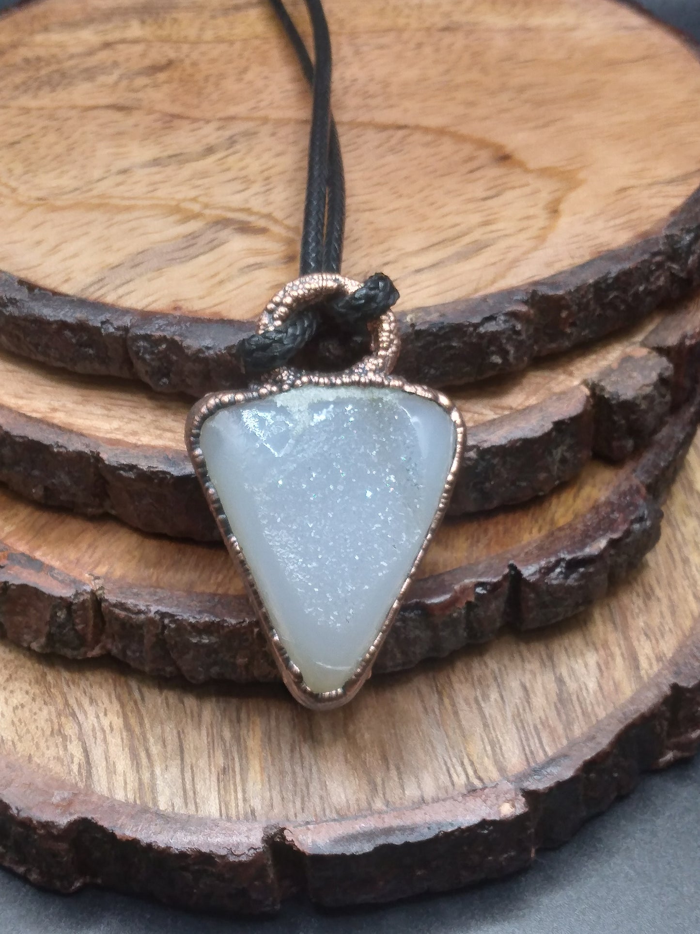 Onyx druzy necklace