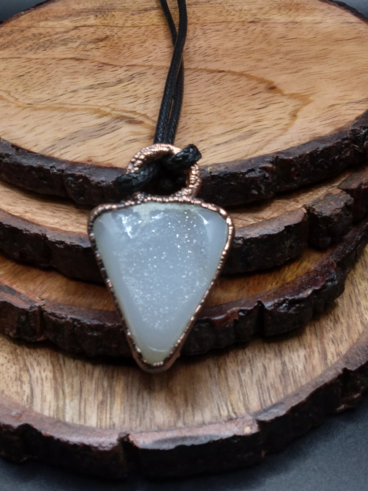 Onyx druzy necklace