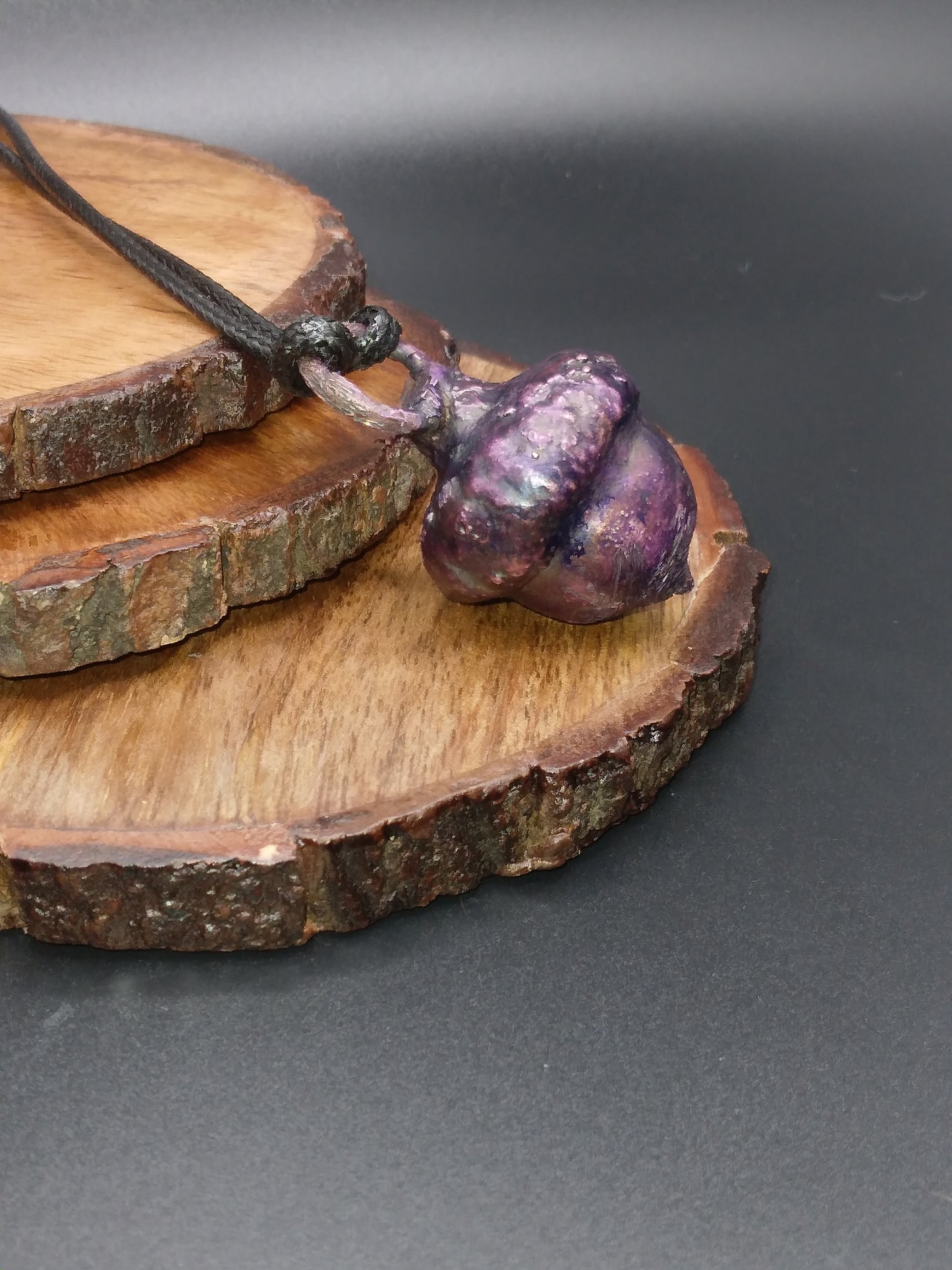 Real Acorn necklace purple