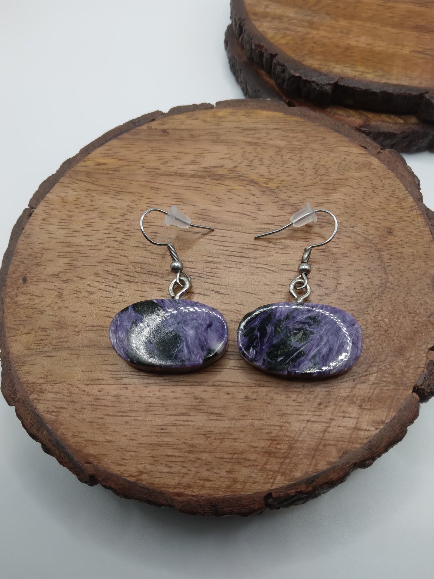 Charoite earrings