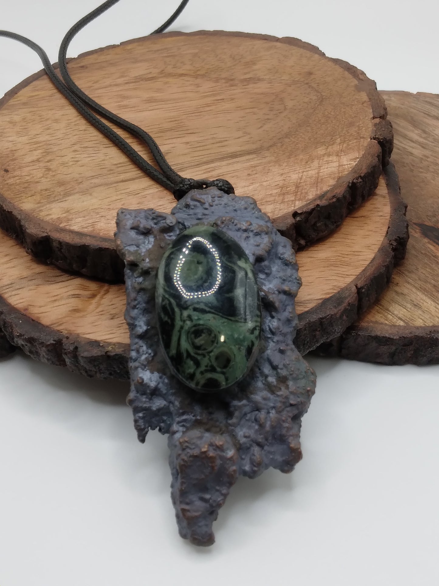 Kambab Jasper and on real tree bark necklace