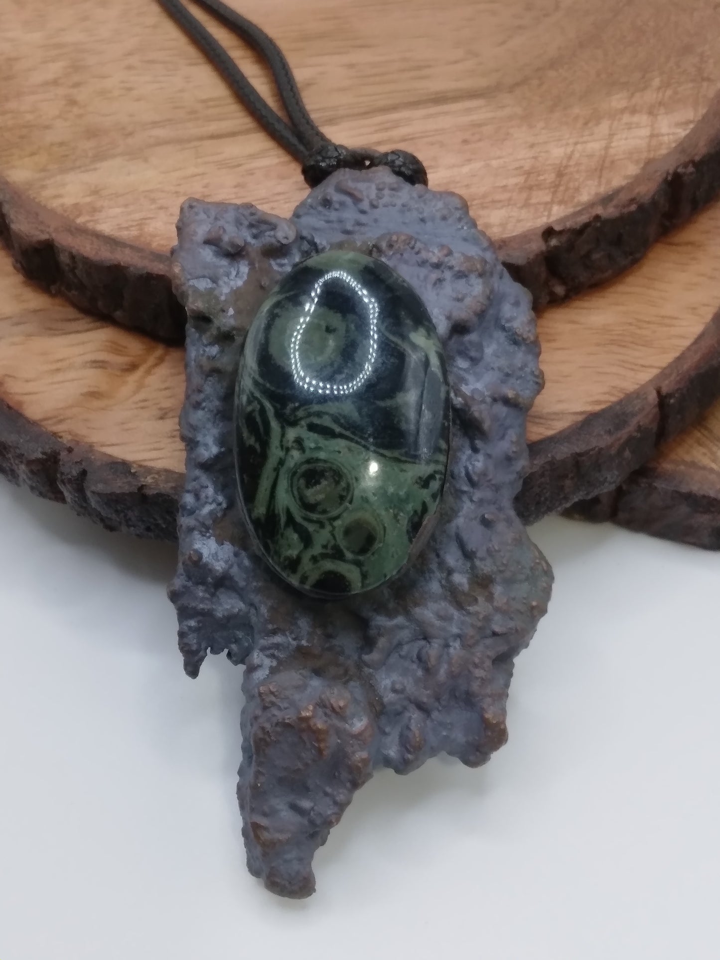 Kambab Jasper and on real tree bark necklace