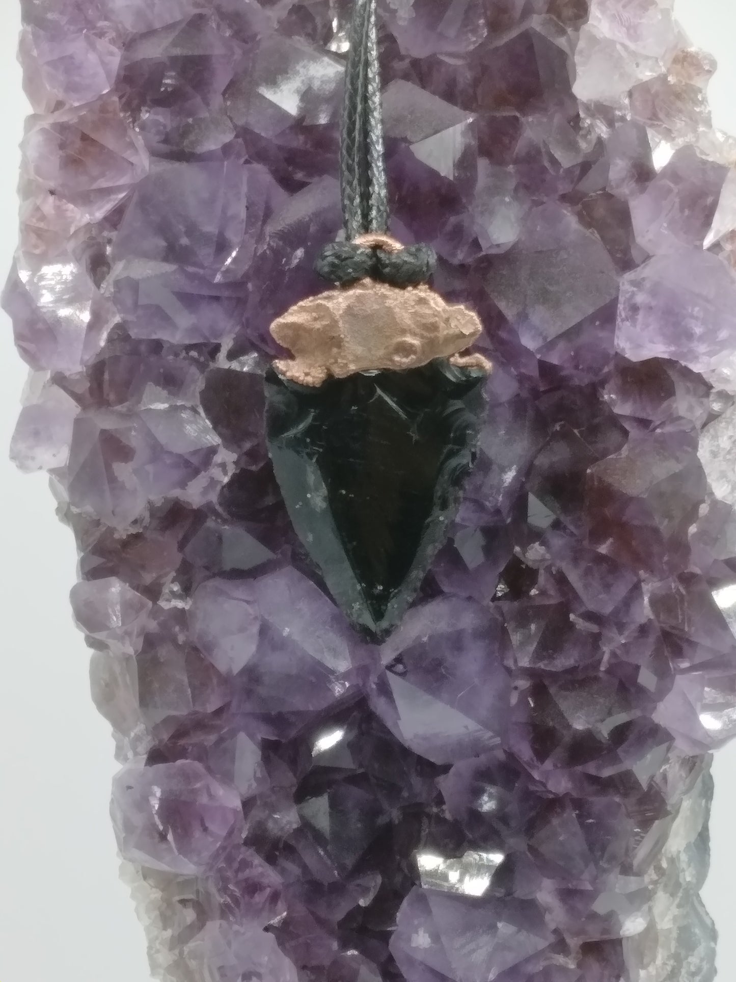 Obsidian arrowhead shape necklace