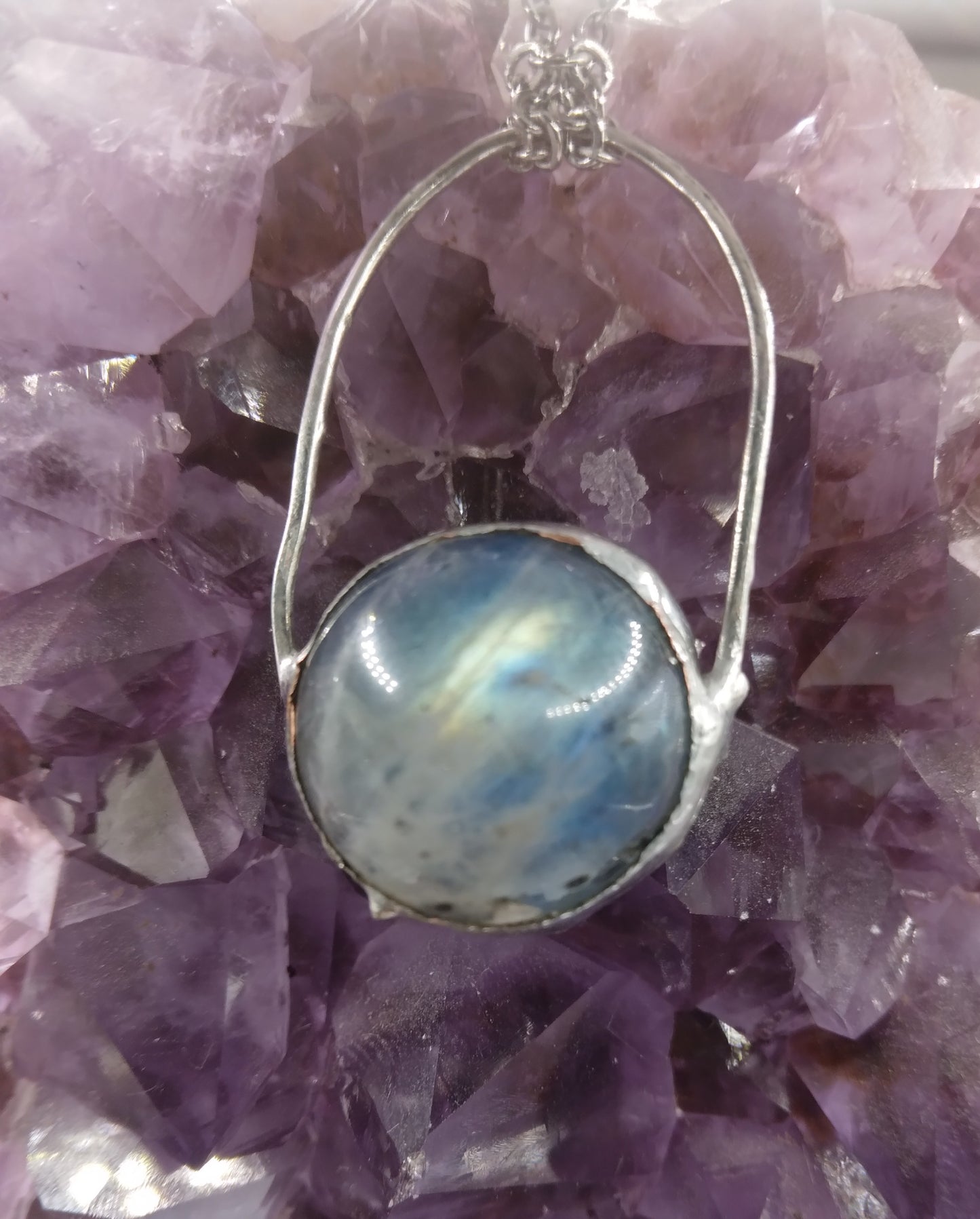 Labradorite flashy sphere pendant necklace