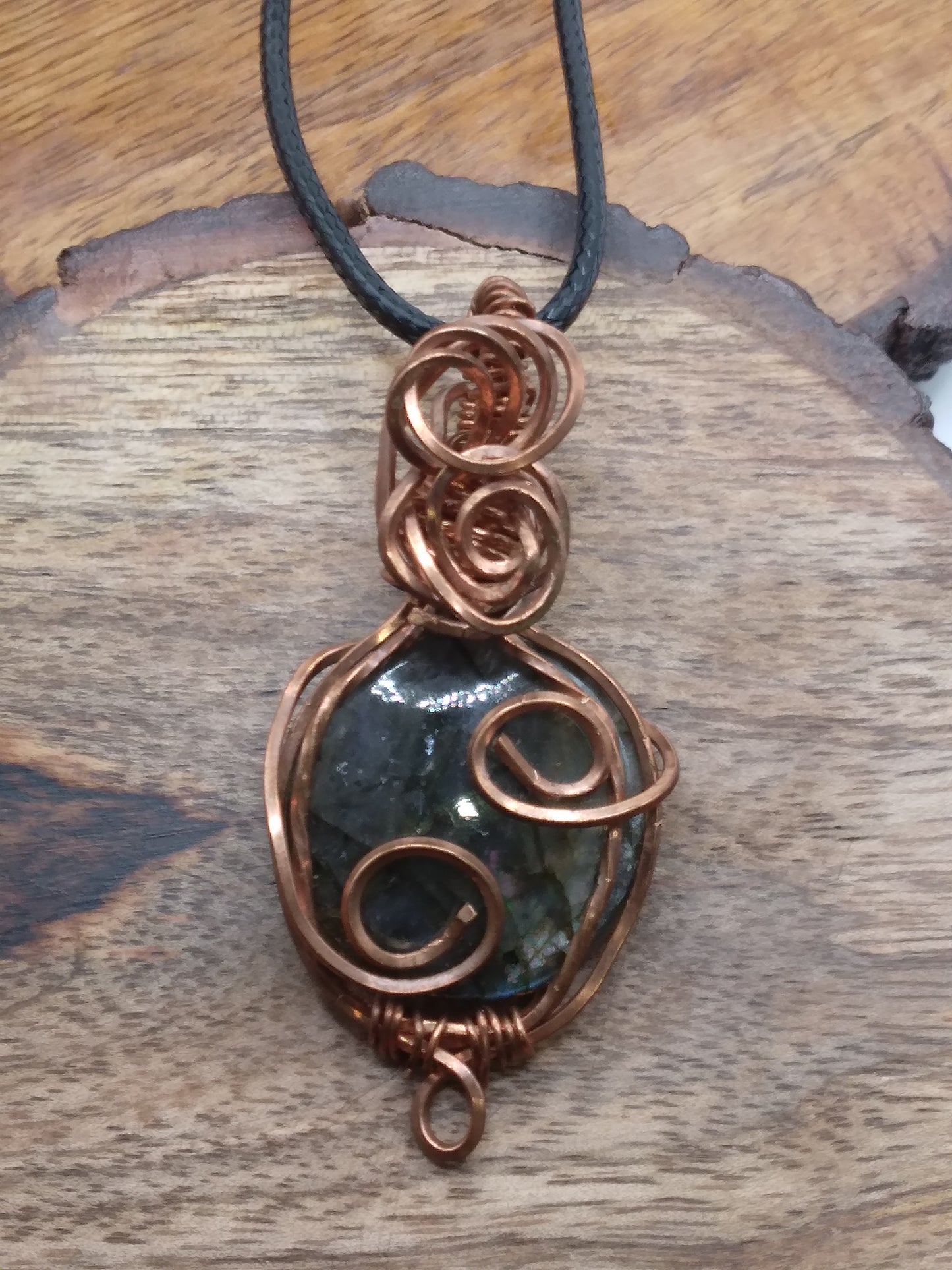 Labradorite wire wrapped necklace