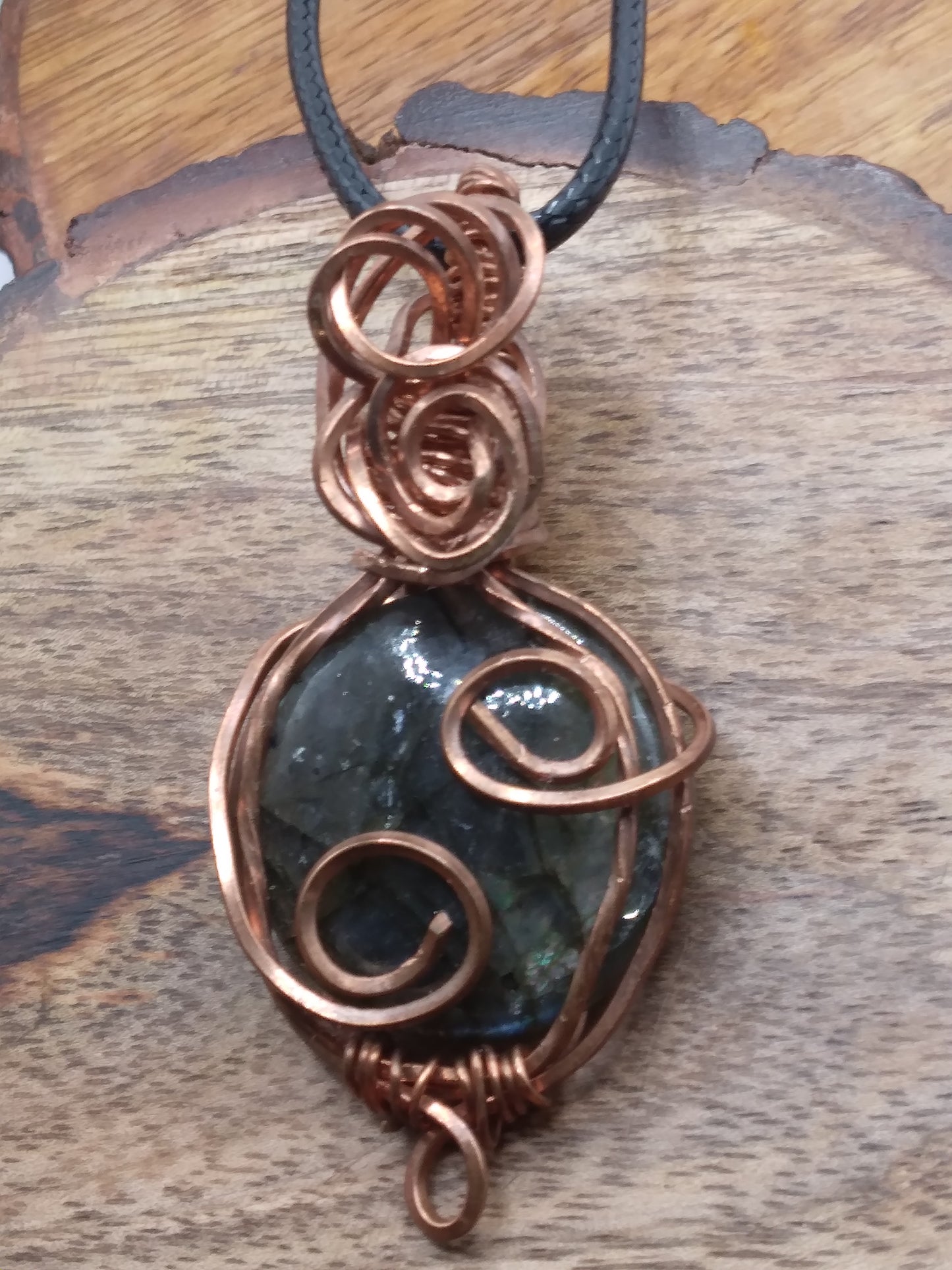 Labradorite wire wrapped necklace