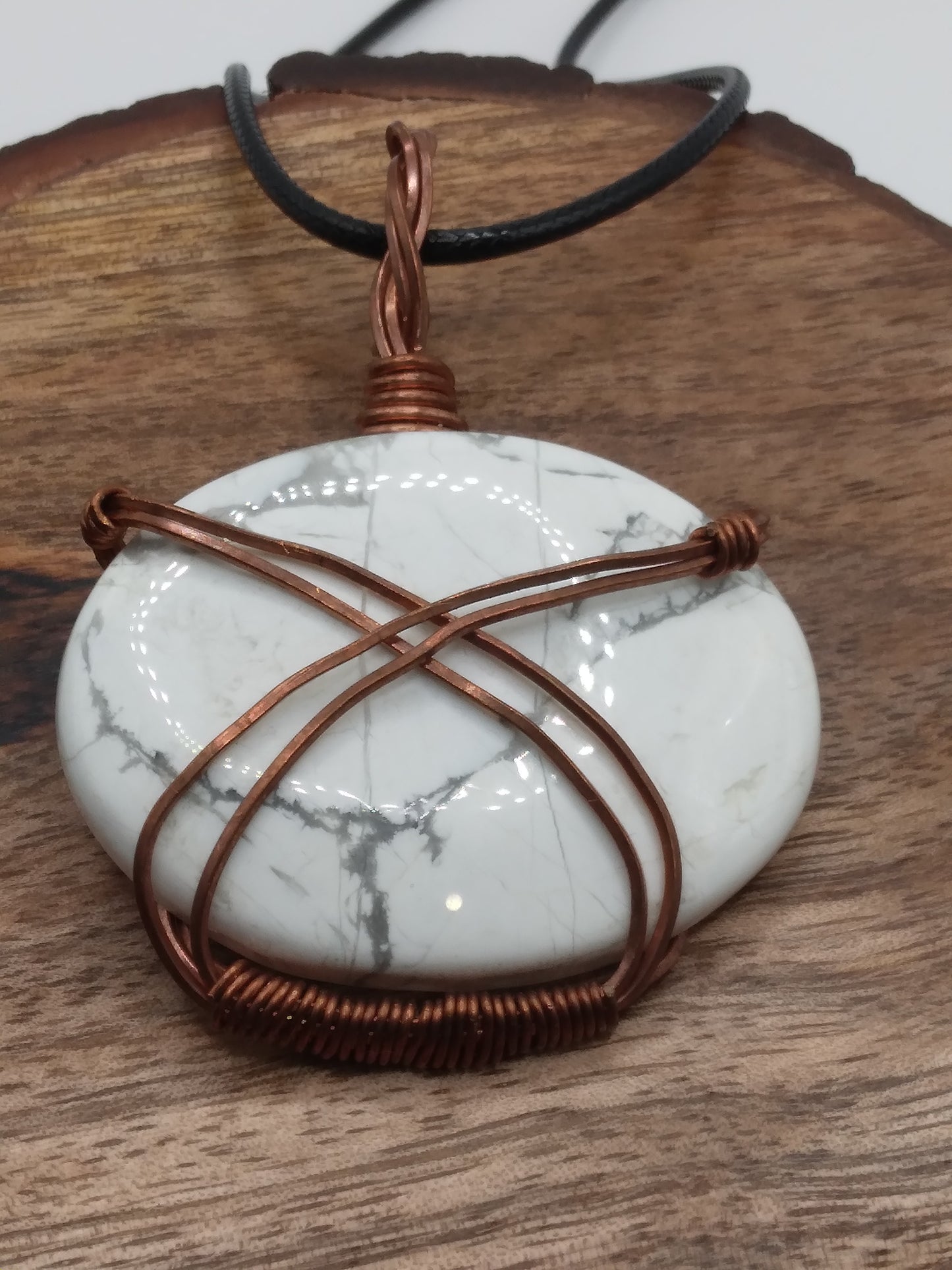 Howlite wire wrapped necklace