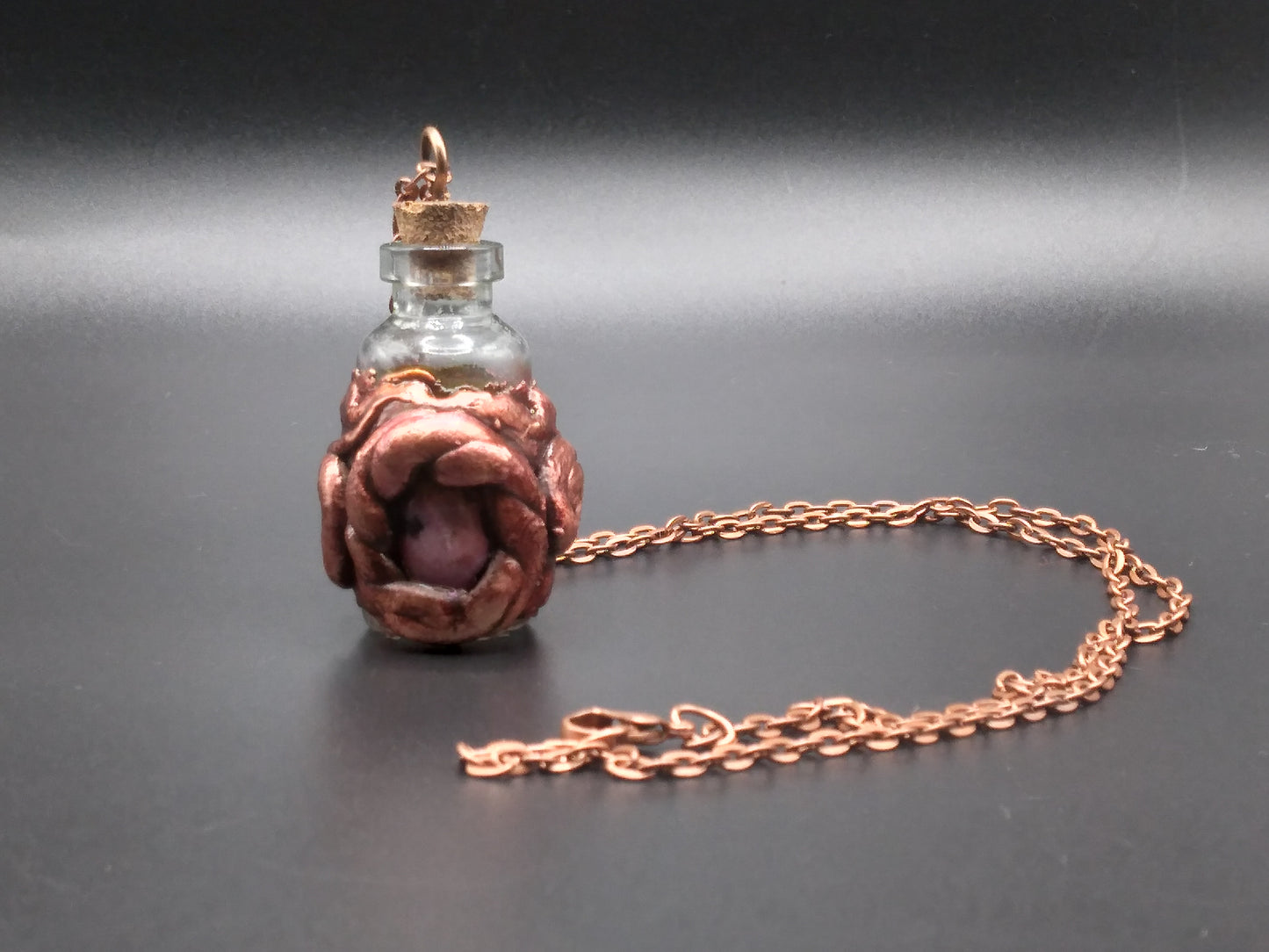 Rhodonite bottle pendant necklace