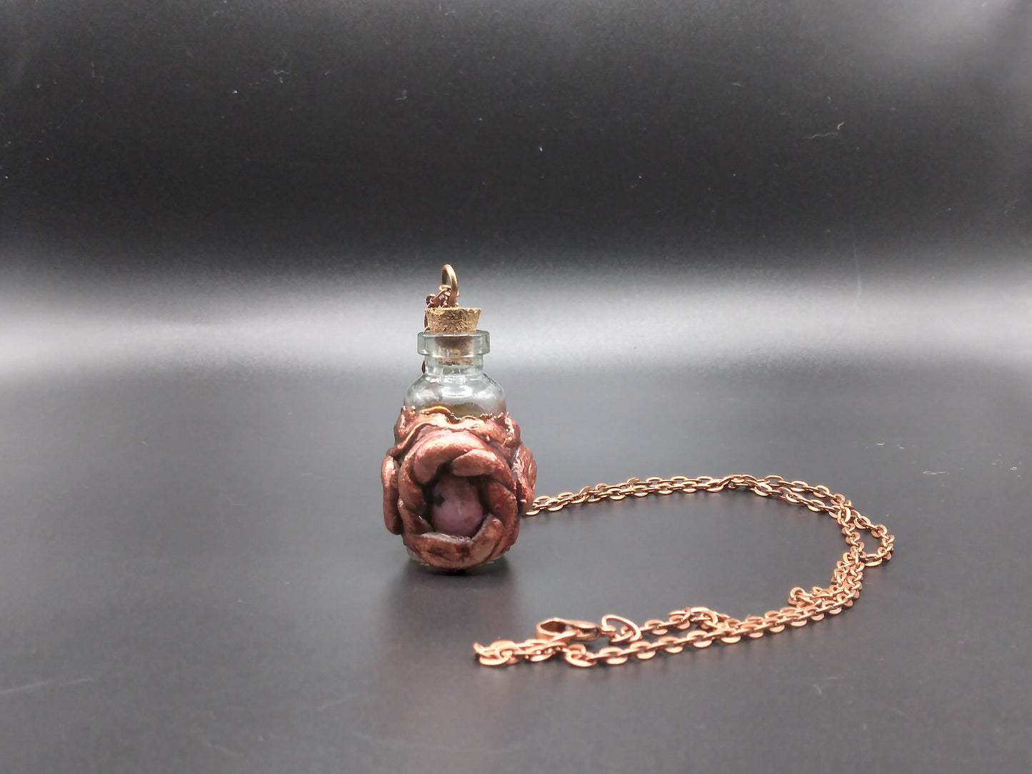 Rhodonite bottle pendant necklace