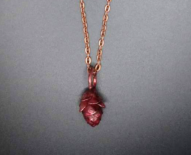 Real Pinecone Necklace Red